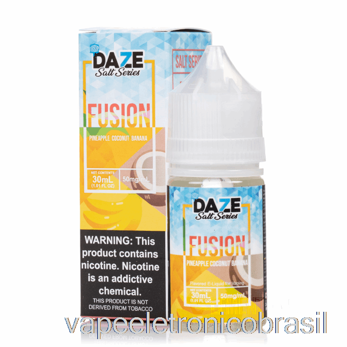 Vape Eletronico Abacaxi Gelado Banana Coco - 7 Daze Fusion Salt - 30ml 30mg